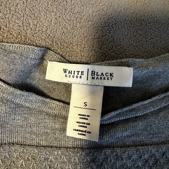 White House Black Market Women’s Tunic Small Striped Gray Textured. Boat Neck. - Picture 6 of 11